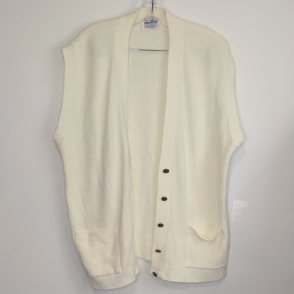 Sweet Tree Cream Sweater Vest Women's Size XL Vintage - Picture 2 of 9
